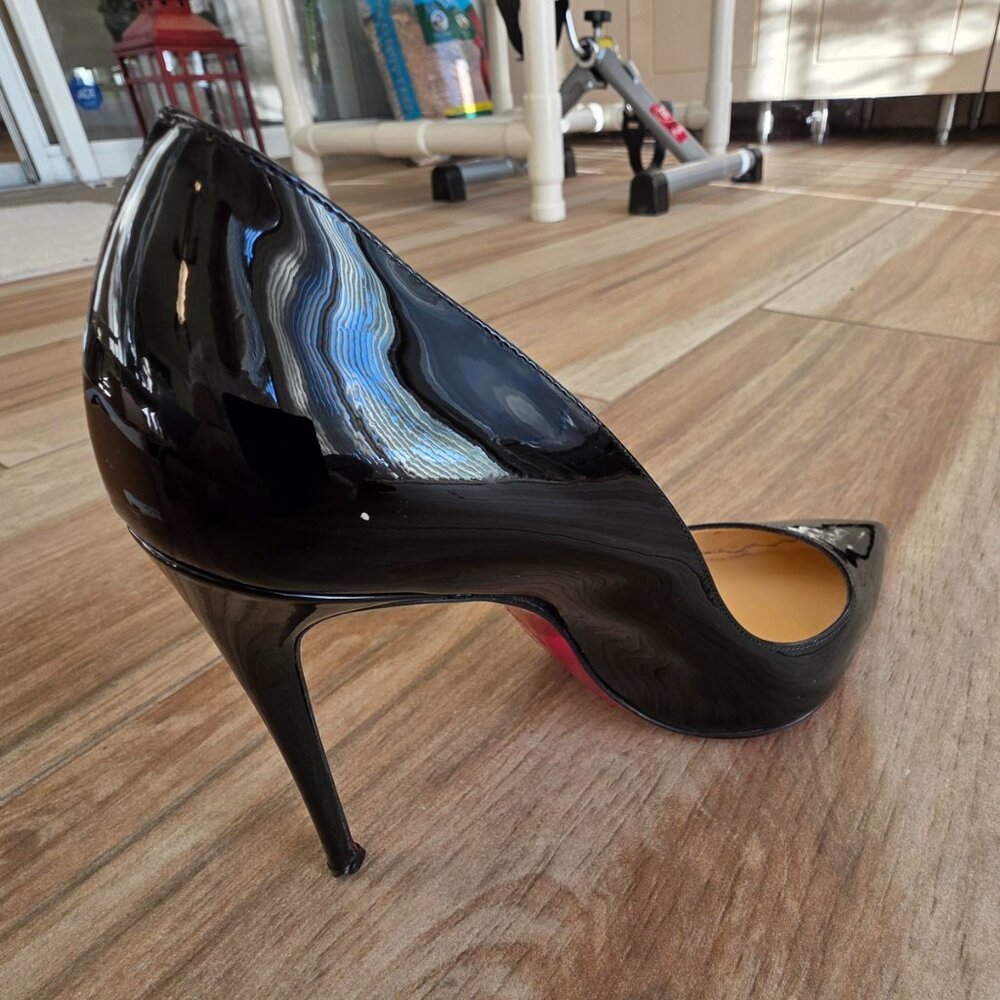 Christian Louboutin Black Patent Pigalle Pump with Signature Red Sole - Picture 7 of 13